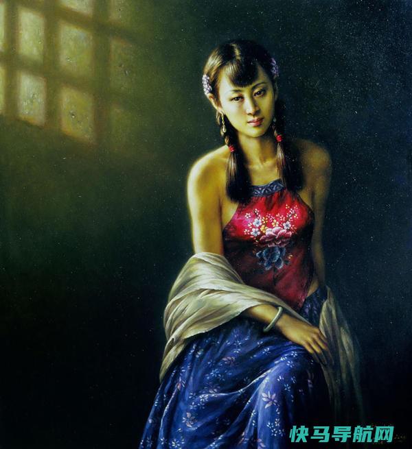 艺术家人体油画中的少女太美，被评为世界名画中的十大美女之一